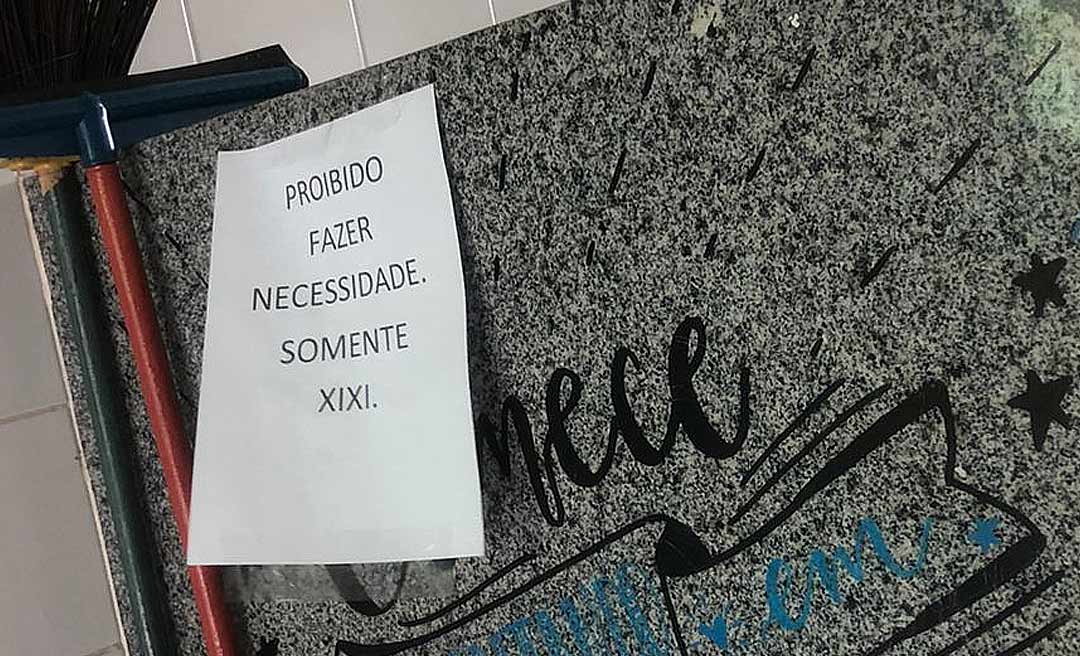 Em Rio Branco, alunos de colégio militar são proibidos de defecar em banheiros