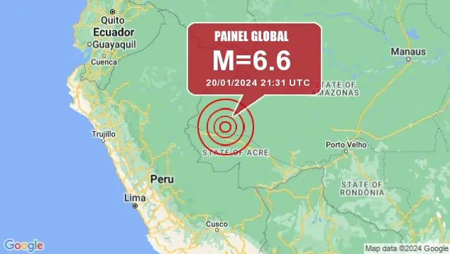 URGENTE: Tarauacá, no Acre, sofre o maior terremoto da história do Brasil; 6,6 na escala Richter