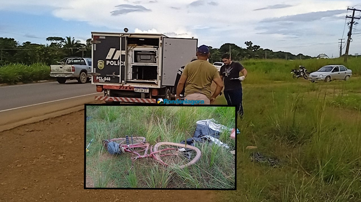 Ciclista de 60 anos morre atropelado por táxi ao tentar atravessar a BR-364