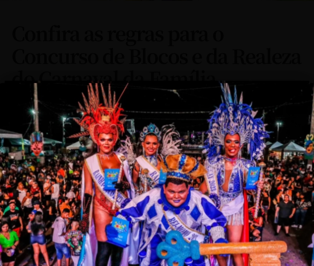 Confira as regras para o Concurso de Blocos e da Realeza do Carnaval da Família