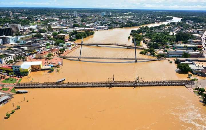 ATUALIZAÇÃO: Rio Acre volta a baixar na capital e marca 17,88m ao meio-dia