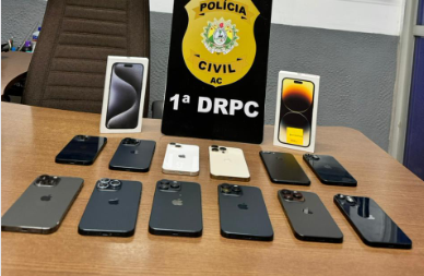 Polícia Civil do Acre recupera 12 Iphones roubados avaliados em mais de R$ 100 Mil