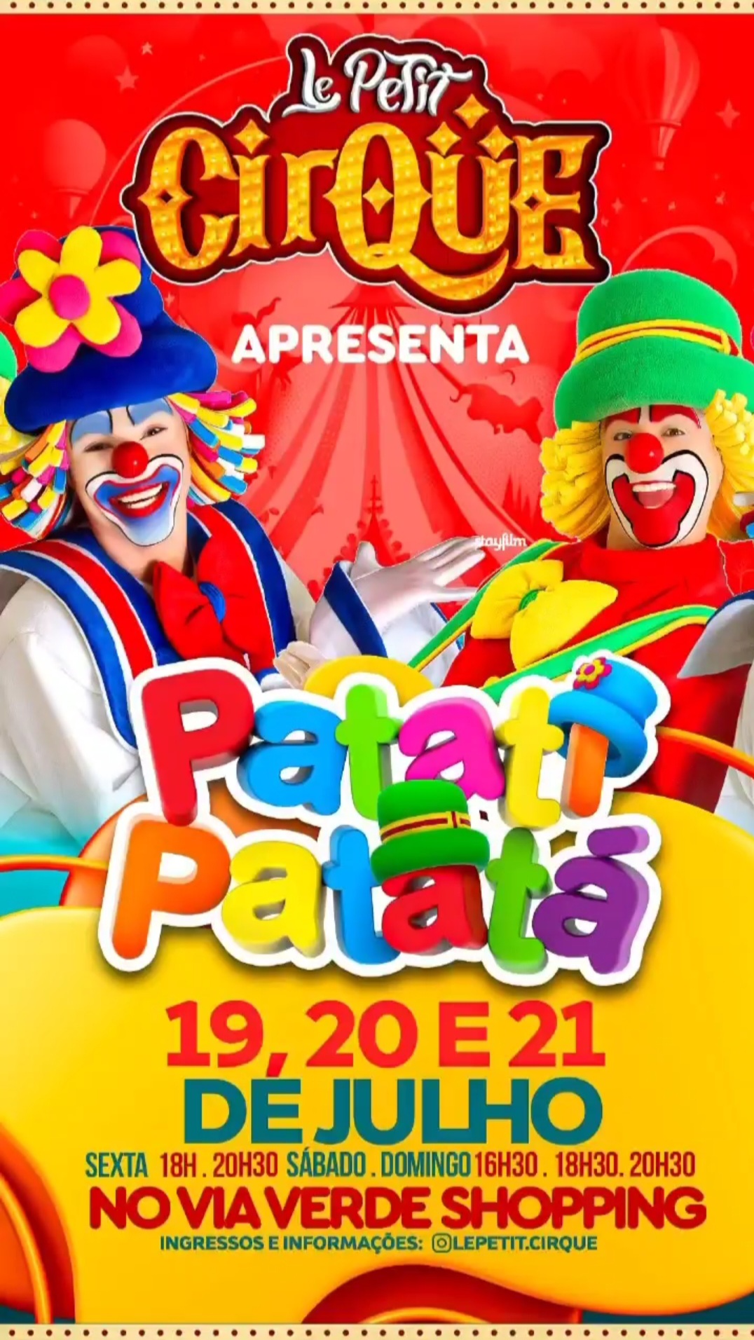 Via Verde Shopping e Le Petit Cirque anunciam temporada com Patati Patatá