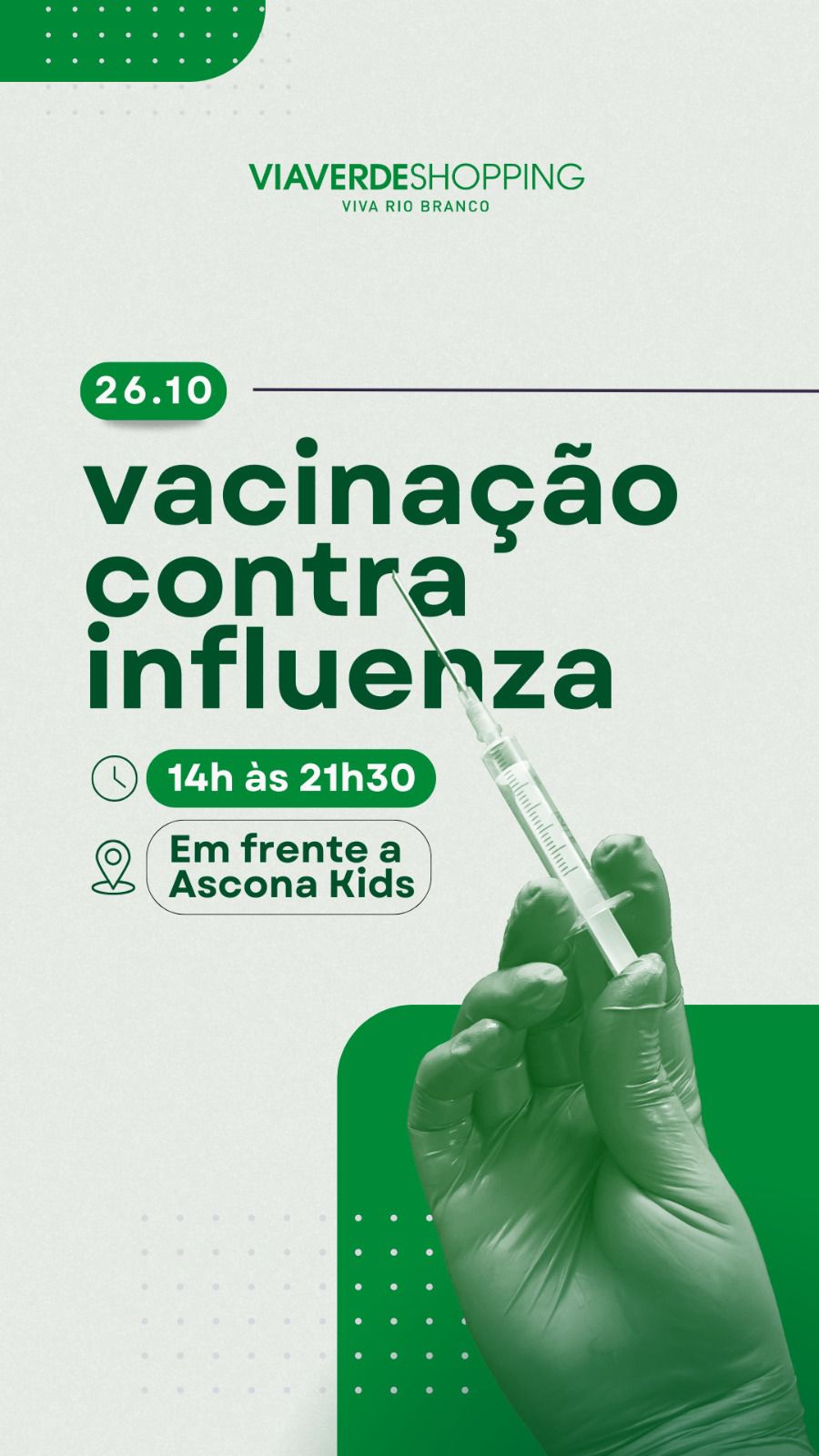 Proteja-se e Ajude a Proteger: Via Verde Shopping realiza campanha de vacinação contra a Gripe