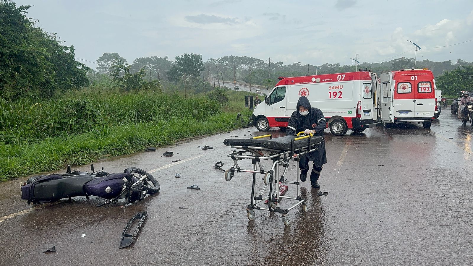 Funcionário da Vip Vigilância morre e outras três pessoas ficam feridas em trágico acidente na 3ª Ponte