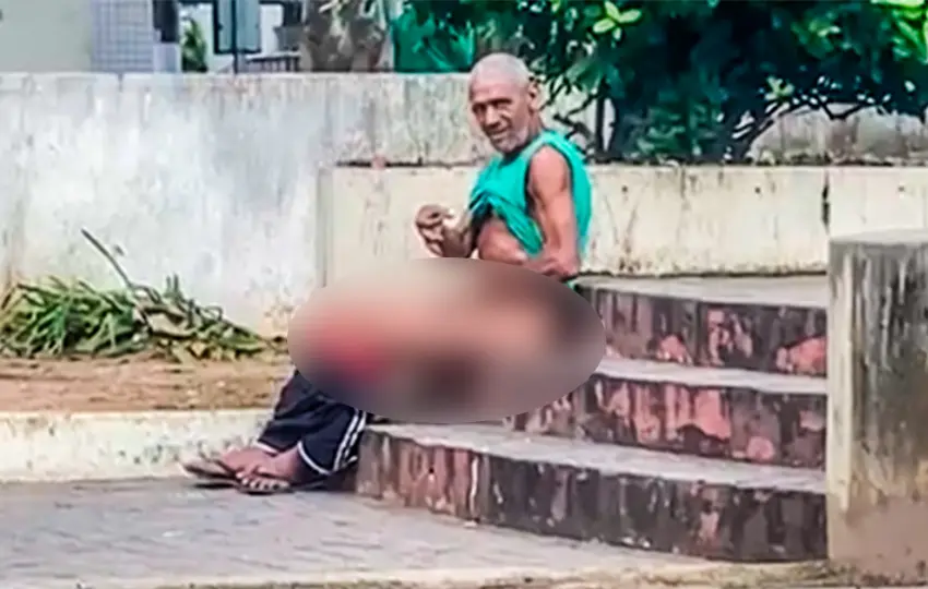 Morador de rua se masturba e assedia mulheres entre o Palácio do Governo e a Assembleia Legislativa, no Centro de Rio Branco