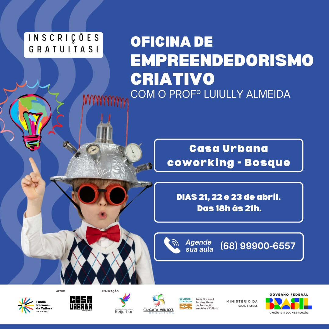 Escola Beija-Flor e a Cia Cata-Ventos ofertam mais de 100 vagas em oficinas culturais gratuitas em Rio Branco