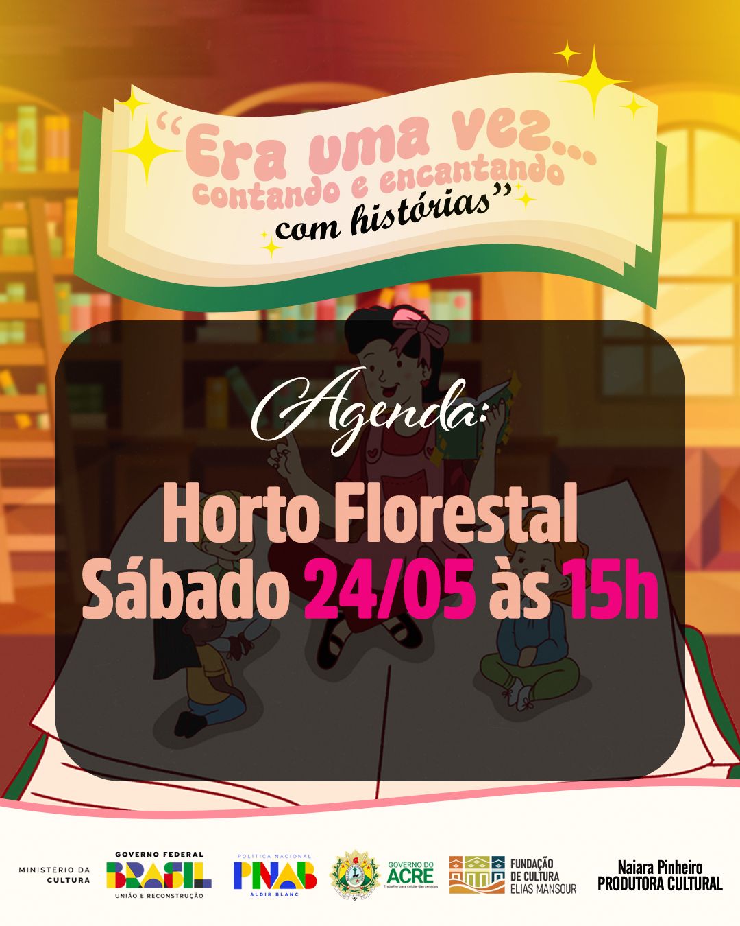 “Era uma Vez” encerra temporada com tarde de histórias e encantamento no Horto Florestal neste sábado