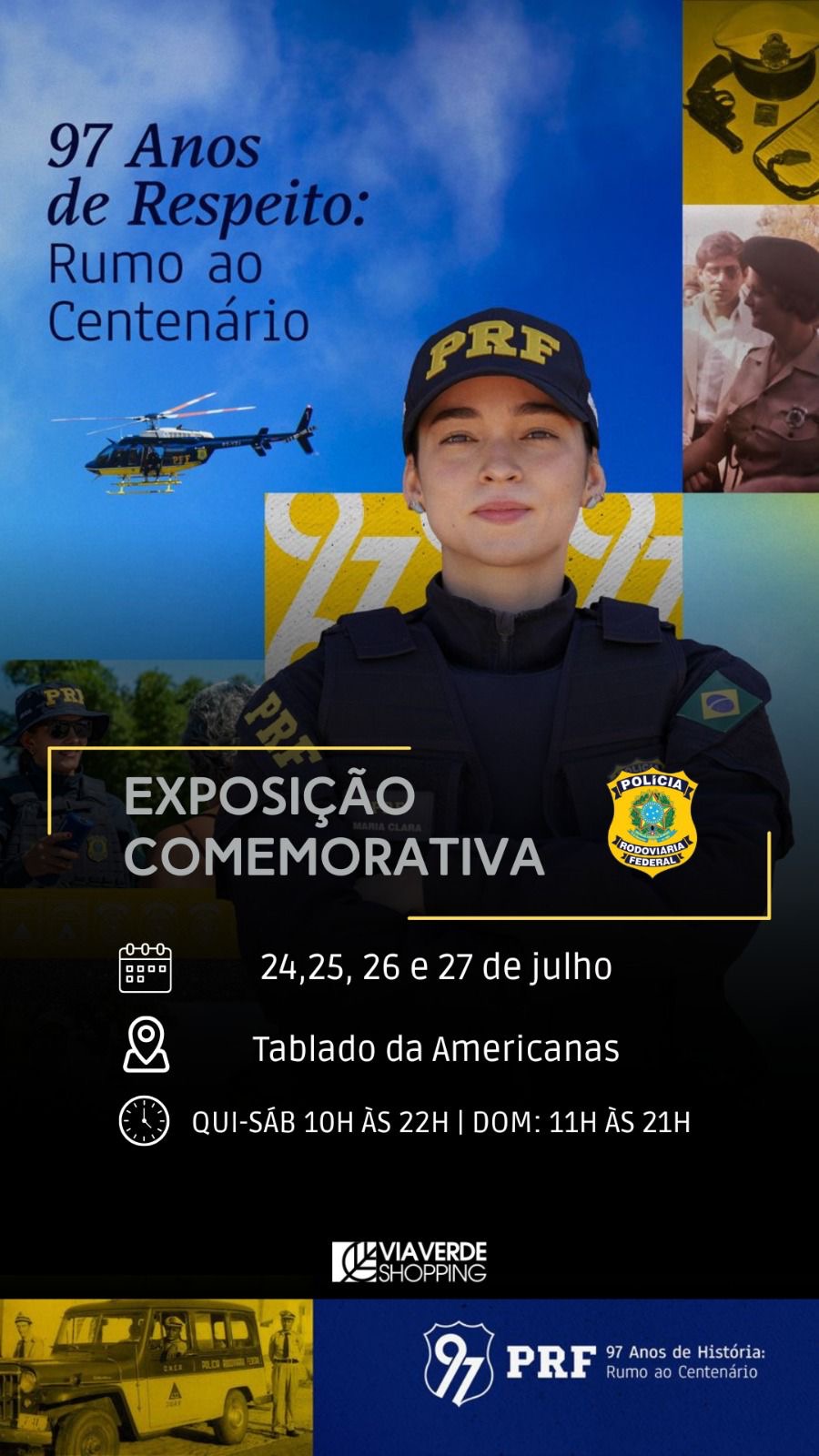 Via Verde Shopping anuncia exposição em homenagem aos 97 anos da Polícia Rodoviária Federal