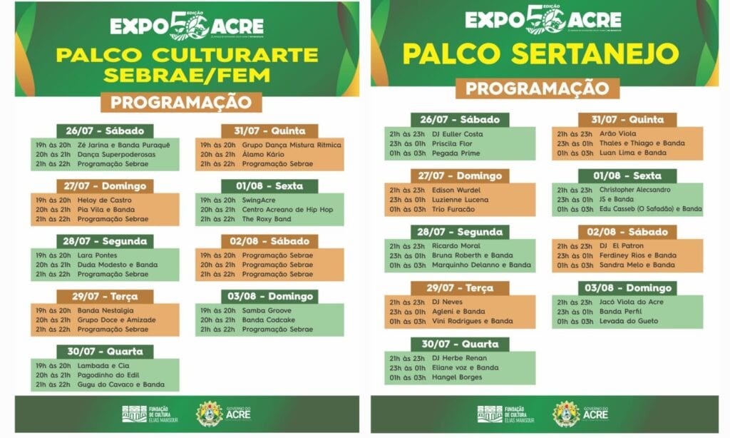 Artistas locais ganham espaço em palcos alternativos da Expoacre