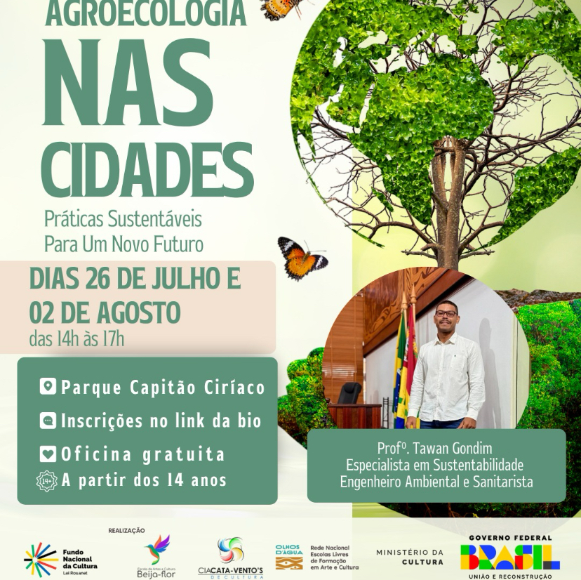 Escola Beija-Flor promove oficina gratuita de agroecologia urbana para jovens e adultos no Parque Capitão Ciríaco