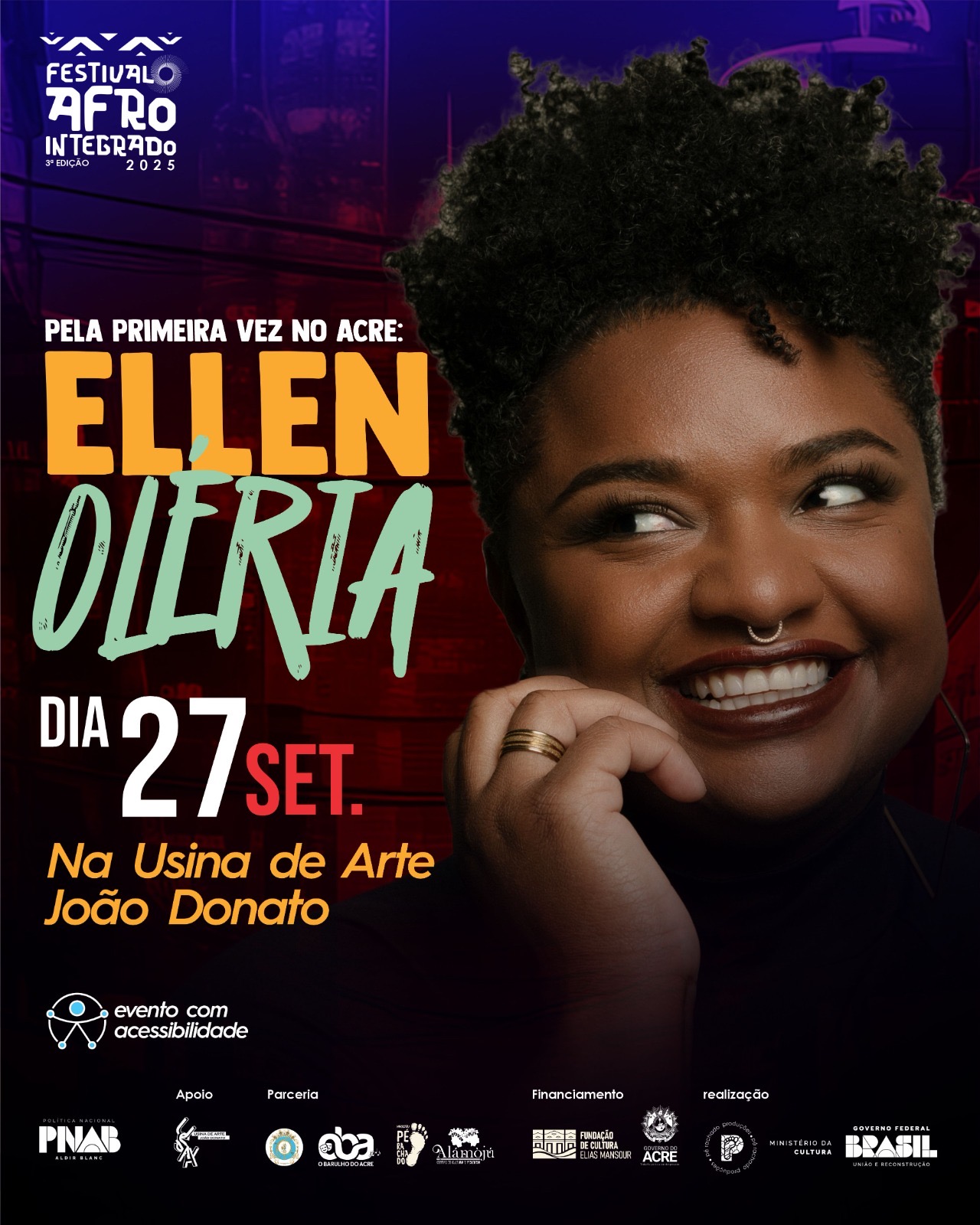 Ellen Oléria é presença confirmada no 3º Festival Afro Integrado