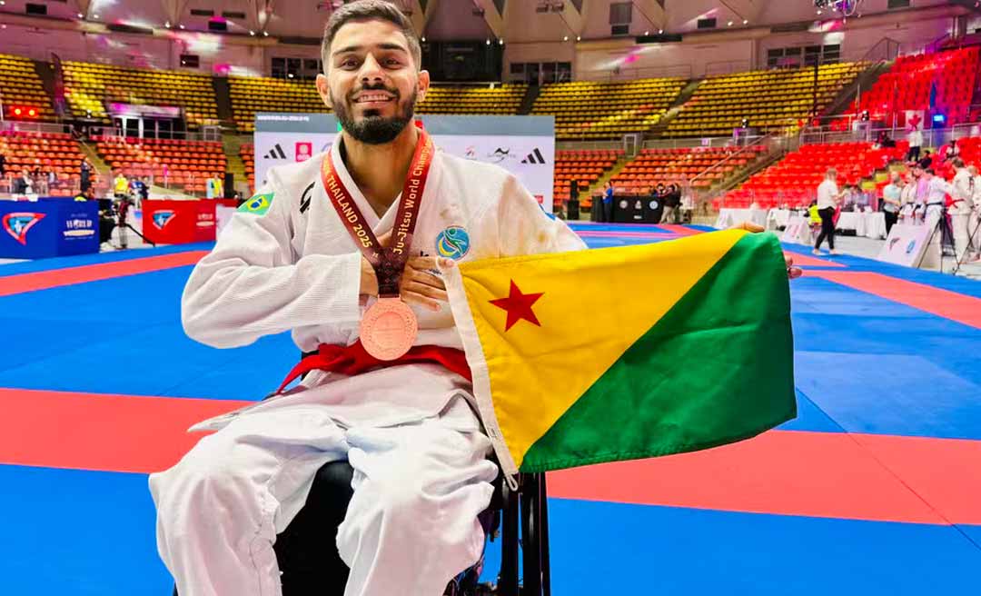 Paratleta acreano Thomas Silva conquista bronze no Mundial de Jiu-Jítsu Paradesportivo na Tailândia