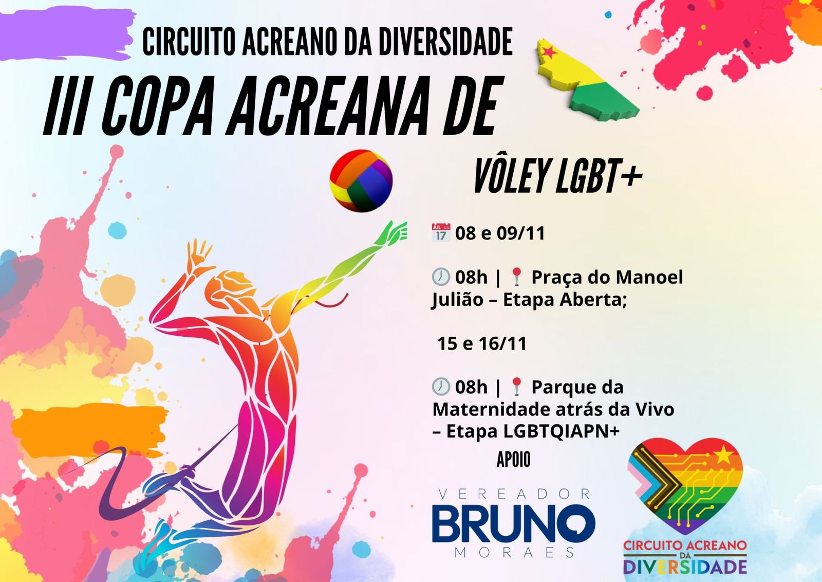 Esporte e orgulho em quadra: Acre realiza a 3ª Copa de Vôlei LGBTIAPN+