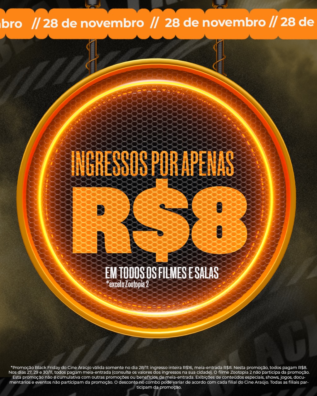 Cine Araújo do Via Verde Shopping anuncia Black Friday com ingressos e combos com valores promocionais