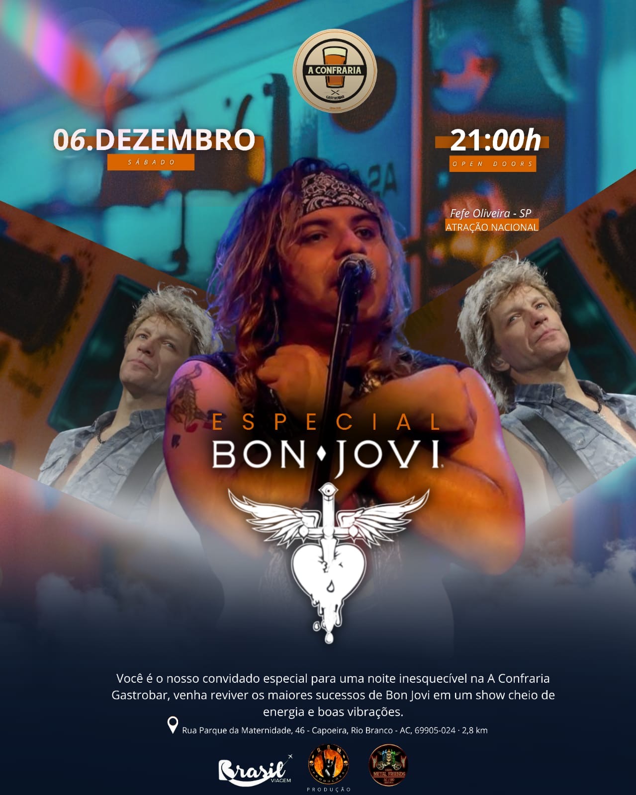 Noite de rock: Especial Bon Jovi agita a A Confraria neste sábado