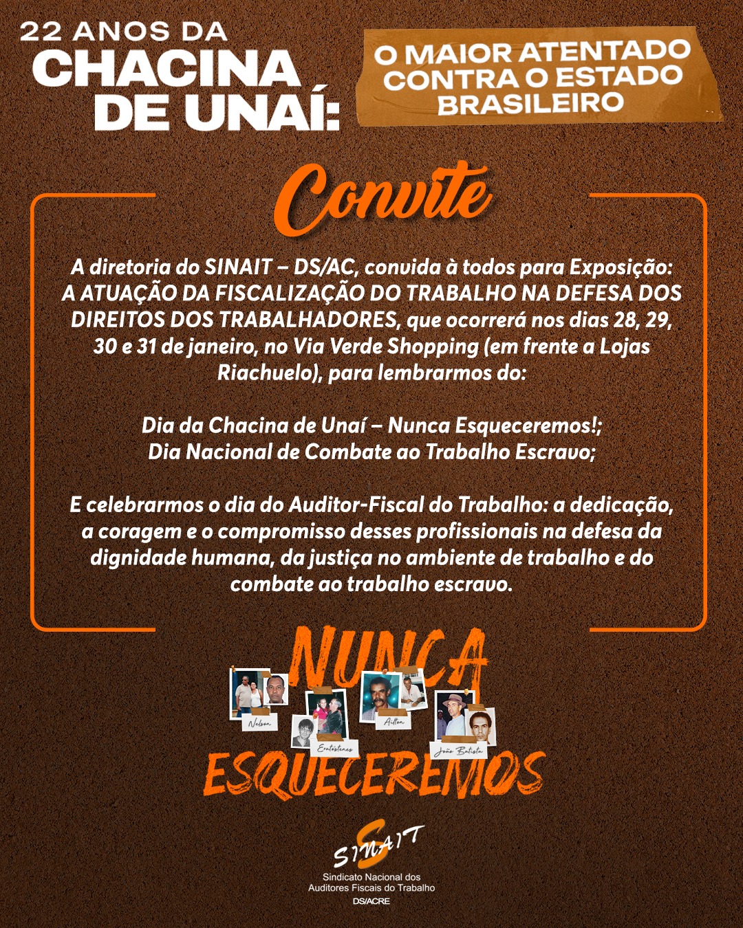 Via Verde Shopping recebe exposição do SINAIT em alusão ao Dia do Auditor Fiscal do Trabalho