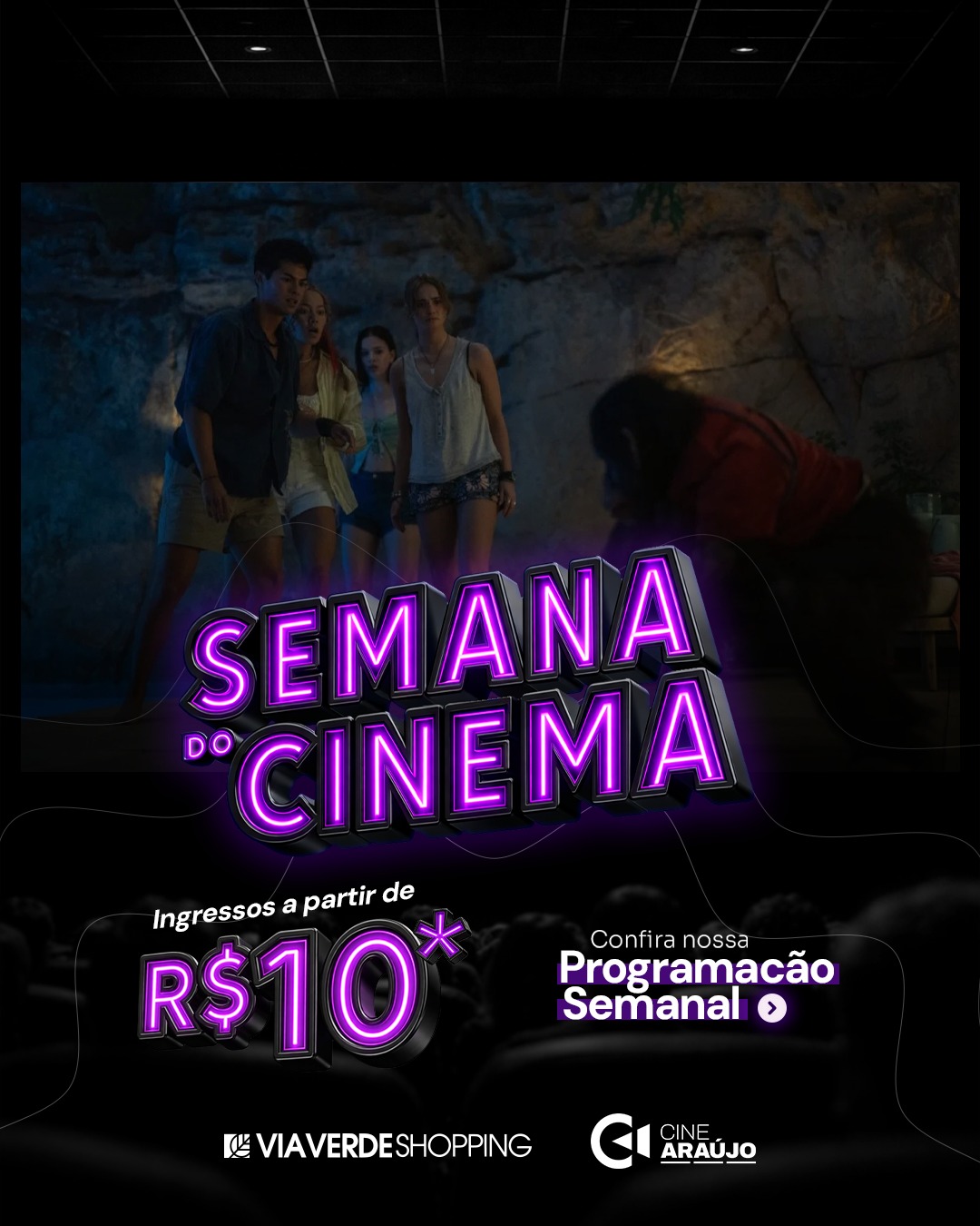 Cine Araújo e Via Verde Shopping apostam em preços populares para aproximar o público do cinema