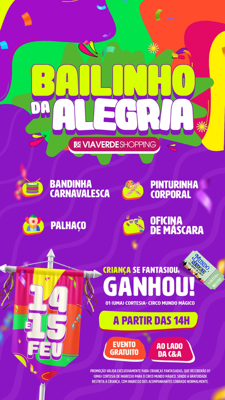 Via Verde Shopping anuncia “Bailinho da Alegria” com dois dias de Carnaval para toda a família