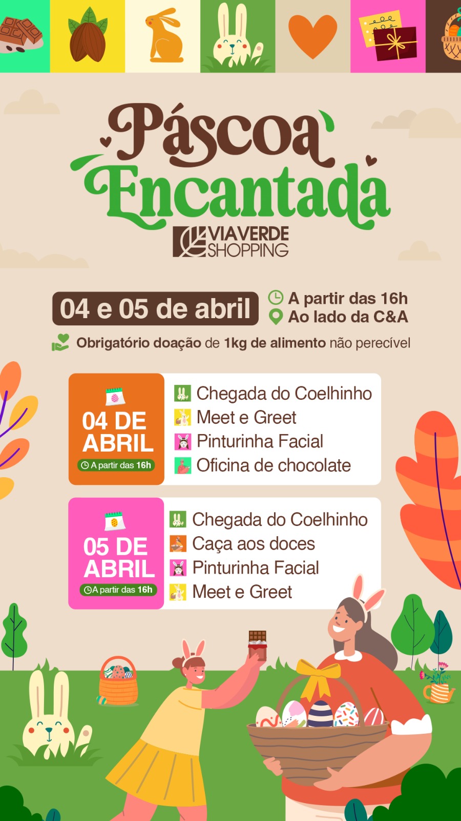 Páscoa Encantada promete transformar o Via Verde Shopping em um mundo de diversão