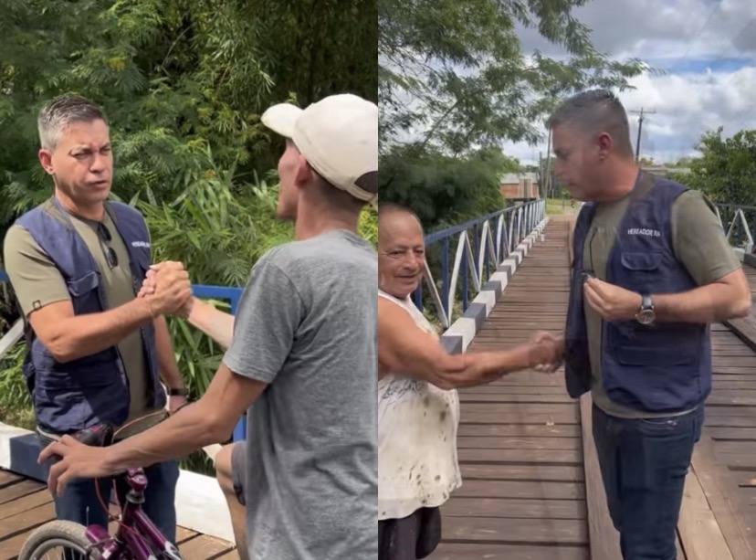 Raimundo Neném acompanha obra de ponte no Taquari recuperada após solicitação de seu mandato