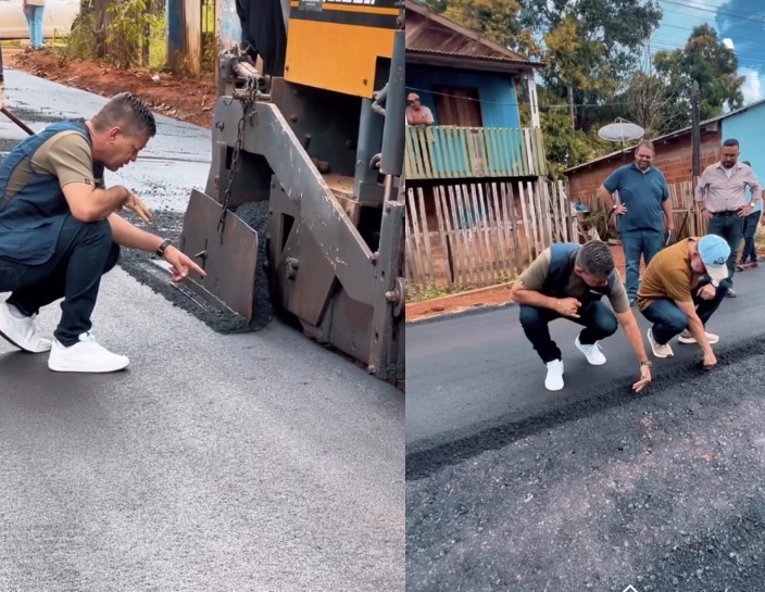 Raimundo Neném garante asfalto de qualidade para a Rua do Passeio e agradece prefeito Alysson Bestene por honrar compromisso no Taquari