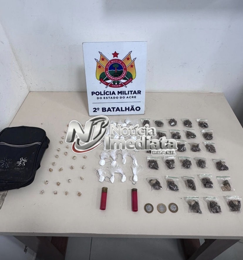 Marginal troca tiros com a PM, por pouco não vira estampa de camisa, e foge deixando droga para trás